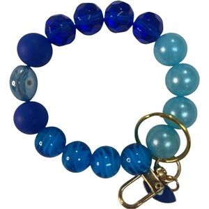 Evil Eye Charm Key Bracelet Blue